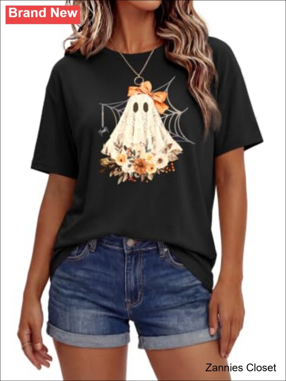 👻 ANRABESS Oversized Ghost Doodles Pumpkin Halloween Graphic Tee
